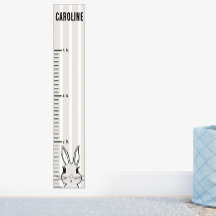 Beige Streifen Bunny Rabbit Growth Chart