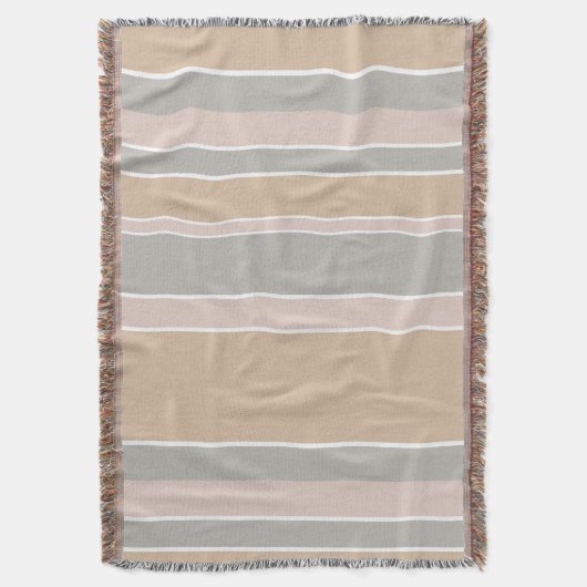 Beige Streifen Decke (Vorderseite Vertikal)