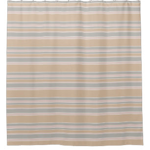 Beige Streifen Duschvorhang