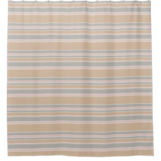 Beige Streifen Duschvorhang (Vorderseite)