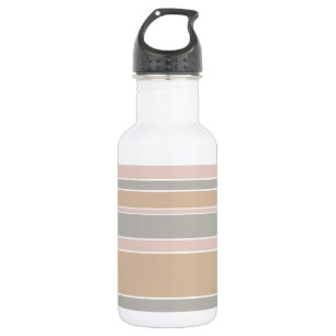 Beige Streifen Edelstahlflasche