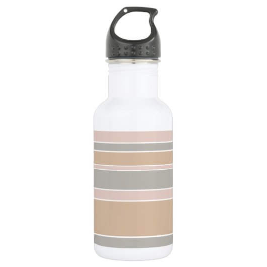 Beige Streifen Edelstahlflasche (Vorderseite)