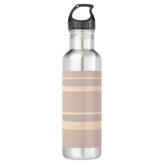 Beige Streifen Edelstahlflasche (Vorderseite)