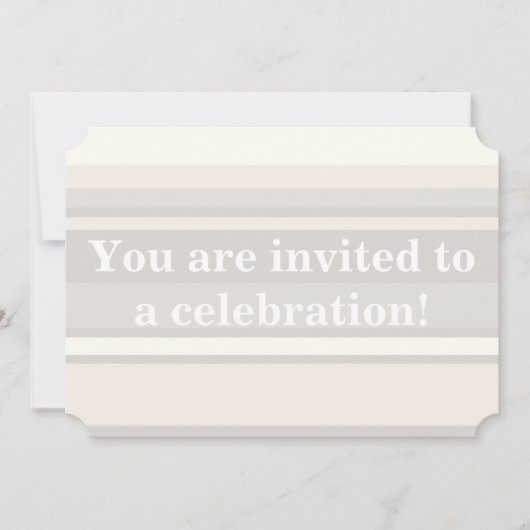 Beige Streifen Einladung (Vorderseite)