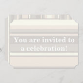Beige Streifen Einladung (Vorne/Hinten)