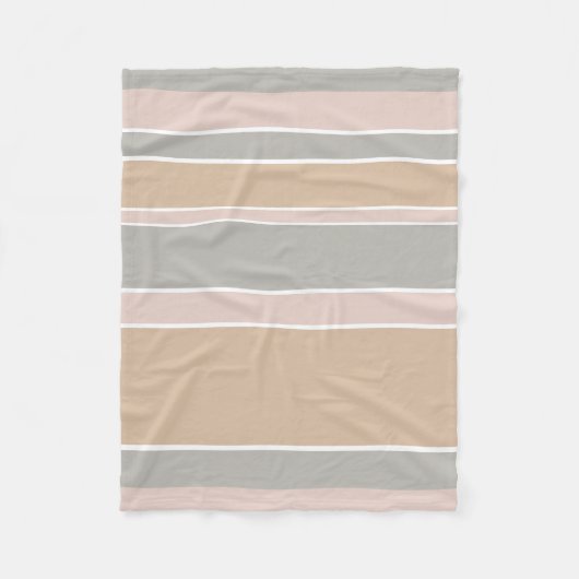 Beige Streifen Fleecedecke (Vorderseite)
