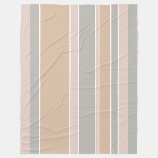 Beige Streifen Fleecedecke (Vorderseite)