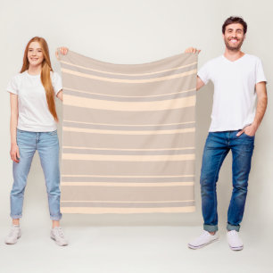 Beige Streifen Fleecedecke
