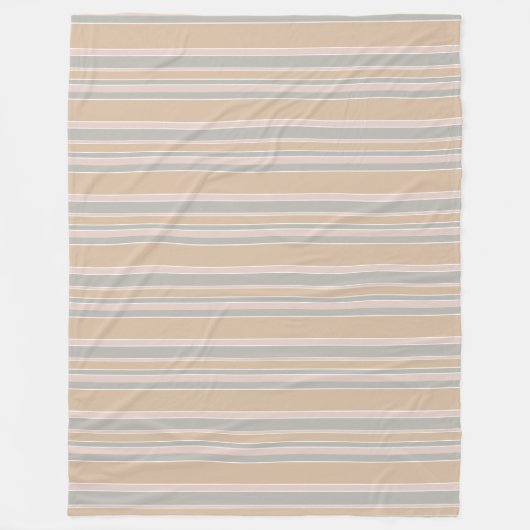 Beige Streifen Fleecedecke (Vorderseite)