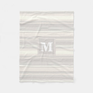 Beige Streifen Fleecedecke