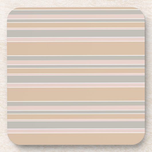 Beige Streifen Getränkeuntersetzer (Vorderseite)