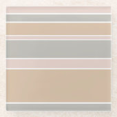 Beige Streifen Glasuntersetzer (Vorderseite)