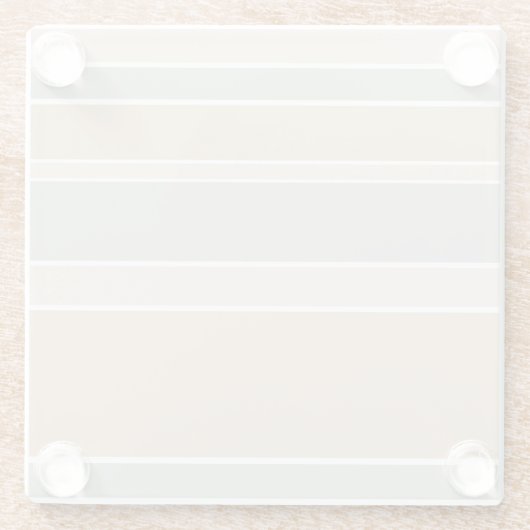 Beige Streifen Glasuntersetzer (Rückseite)