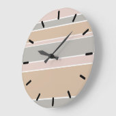 Beige Streifen Große Wanduhr (Winkel)