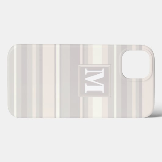 Beige Streifen in Monogramm Case-Mate iPhone-Gehäu Case-Mate iPhone Hülle (Rückseite (Horizontal))