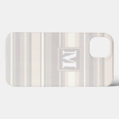 Beige Streifen in Monogramm Case-Mate iPhone-Gehäu iPhone Hülle (Rückseite (Horizontal))