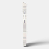 Beige Streifen in Monogramm Case-Mate iPhone-Gehäu iPhone Hülle (Rückseite / Links)