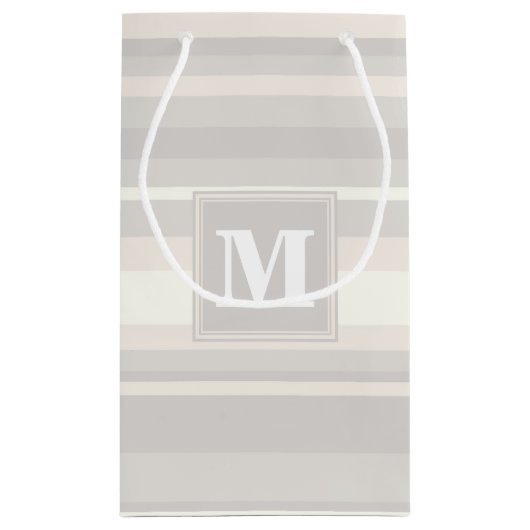 Beige Streifen Kleine Geschenktüte (Rückseite)