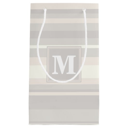 Beige Streifen Kleine Geschenktüte (Vorderseite)