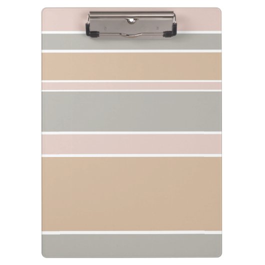 Beige Streifen Klemmbrett (Vorderseite)