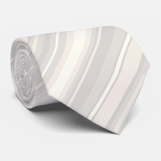 Beige Streifen Krawatte (Gerollt)