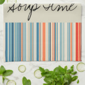 Beige Streifen Küche Handtuch (Gefaltet)