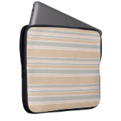 Beige Streifen Laptopschutzhülle (Vorne Rechts)