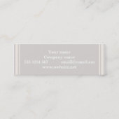 Beige Streifen Mini Visitenkarte (Rückseite)