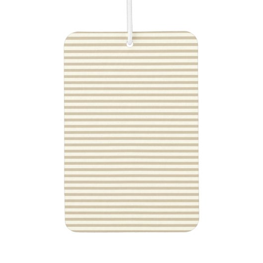 Beige Streifen mit weißem Hintergrund Autolufterfrischer (Vorderseite)