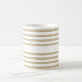 Beige Streifen Mustername Kaffeetasse (Mittel)