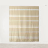 Beige Streifen Mustertapeten Wandteppich (Vorderseite)