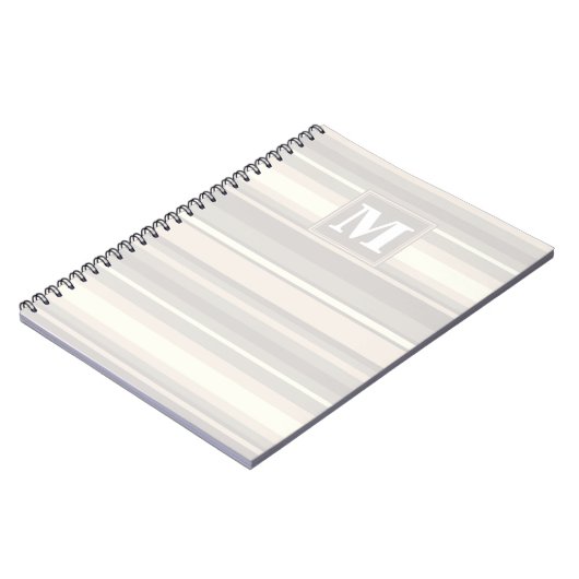 Beige Streifen Notizblock (Linke Seite)