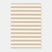 Beige Streifen-Notizen Post-it Klebezettel (Vorderseite)