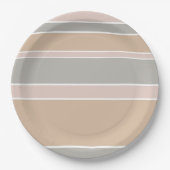 Beige Streifen Pappteller (Vorderseite)