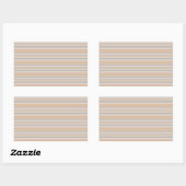 Beige Streifen Rechteckiger Aufkleber (Blatt)