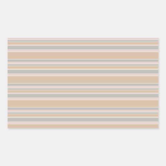 Beige Streifen Rechteckiger Aufkleber (Vorderseite)