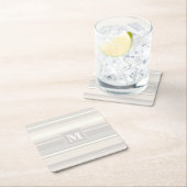 Beige Streifen Rechteckiger Pappuntersetzer (Vor Ort)