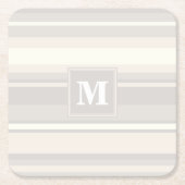Beige Streifen Rechteckiger Pappuntersetzer (Vorderseite)