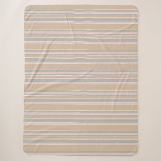 Beige Streifen Sherpadecke (Vorderseite)