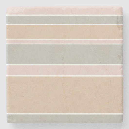 Beige Streifen Steinuntersetzer (Vorderseite)