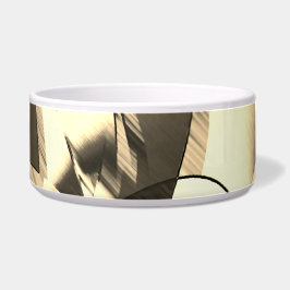 Beige Streifen über braunes Bild mit Drizzle Napf