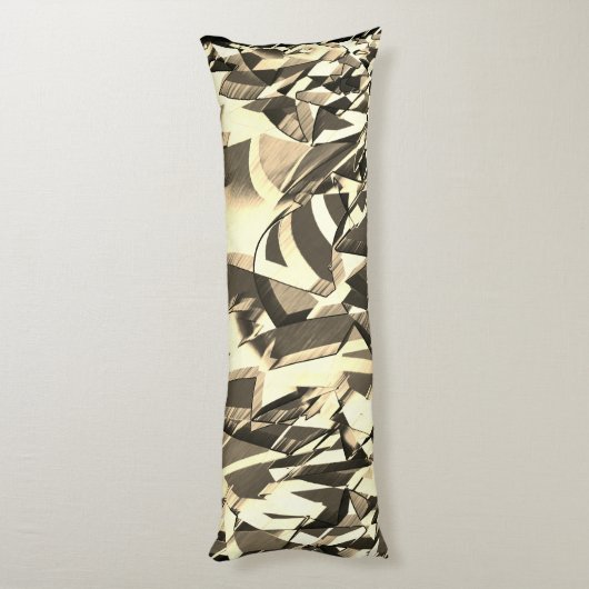 Beige Streifen über braunes Bild mit Drizzle Seitenschläferkissen (Rückseite (Vertikal))