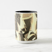 Beige Streifen über braunes Bild mit Drizzle Tasse (Zentrum)