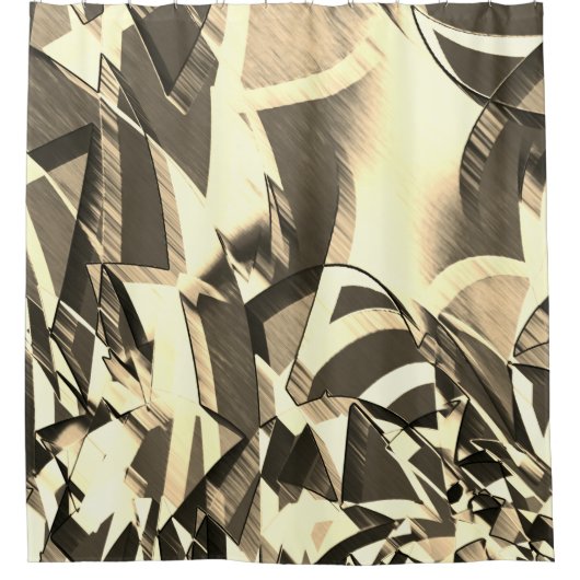 Beige streut ein braunes, tropfendes Bild auf Duschvorhang (Vorderseite)