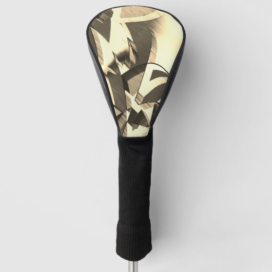Beige streut ein braunes, tropfendes Bild auf Golf Headcover (Vorderseite)