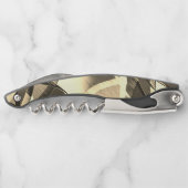 Beige streut ein braunes, tropfendes Bild auf Kellnermesser (Rückseite)