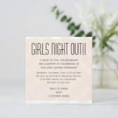 Beige Stripe Girls Nachteinladung Einladung (Stehend Vorderseite)