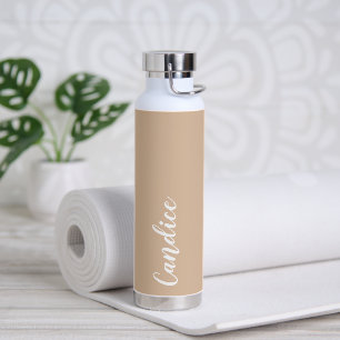 Beige Stylisierte Brautpavillenbezeichnung Trinkflasche