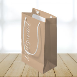Beige Stylisierte Script Wedding Bridesmaid Kleine Geschenktüte