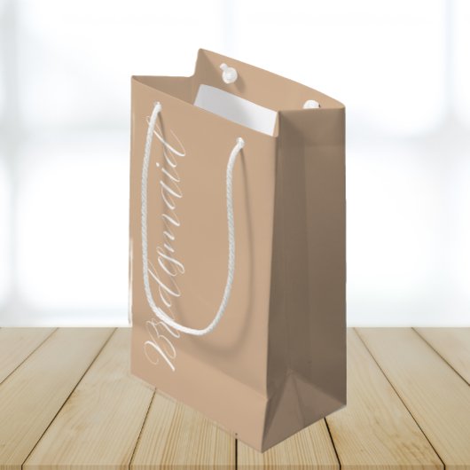 Beige Stylisierte Script Wedding Bridesmaid Kleine Geschenktüte